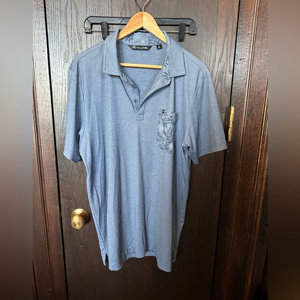 Travis Mathew Blue Polo Shirt Casual Cotton Blend
